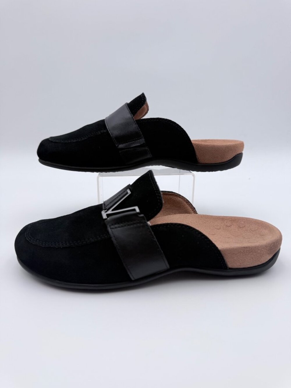 Vionic Women’s Maude Syrah Black Suede Slip-On Mule Shoes Size 8 EU 39